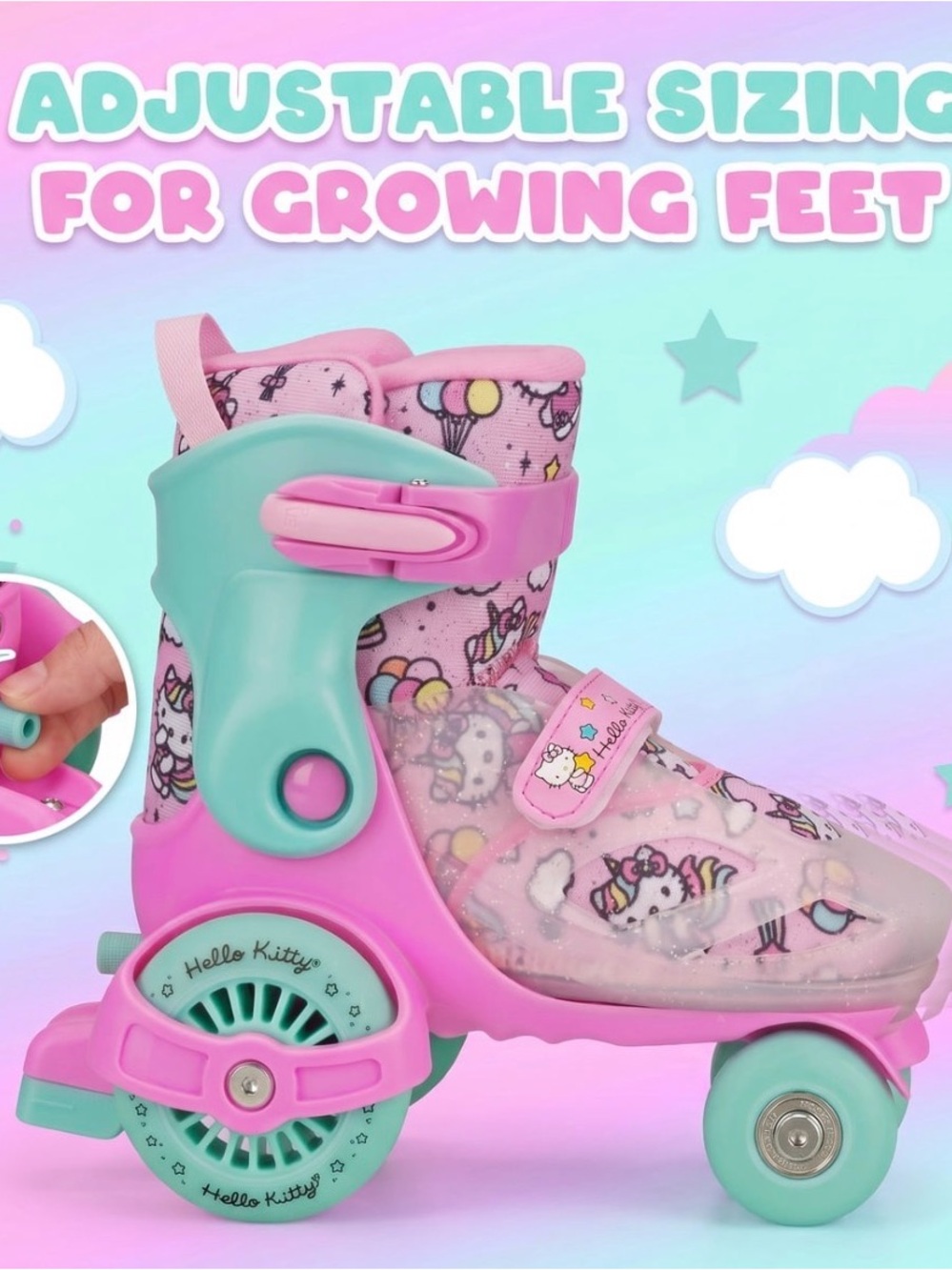 Official Sanrio Hello Kitty EZ Roll Adjustable Roller Skates